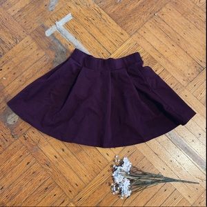 Forever 21 Pleated mini Skater Skirt Maroon